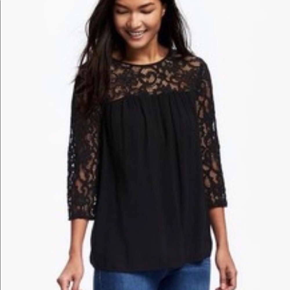 Old Navy Black Lace Blouse